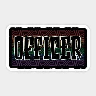 LGBTQ PATTERN USA OFFICER Sticker